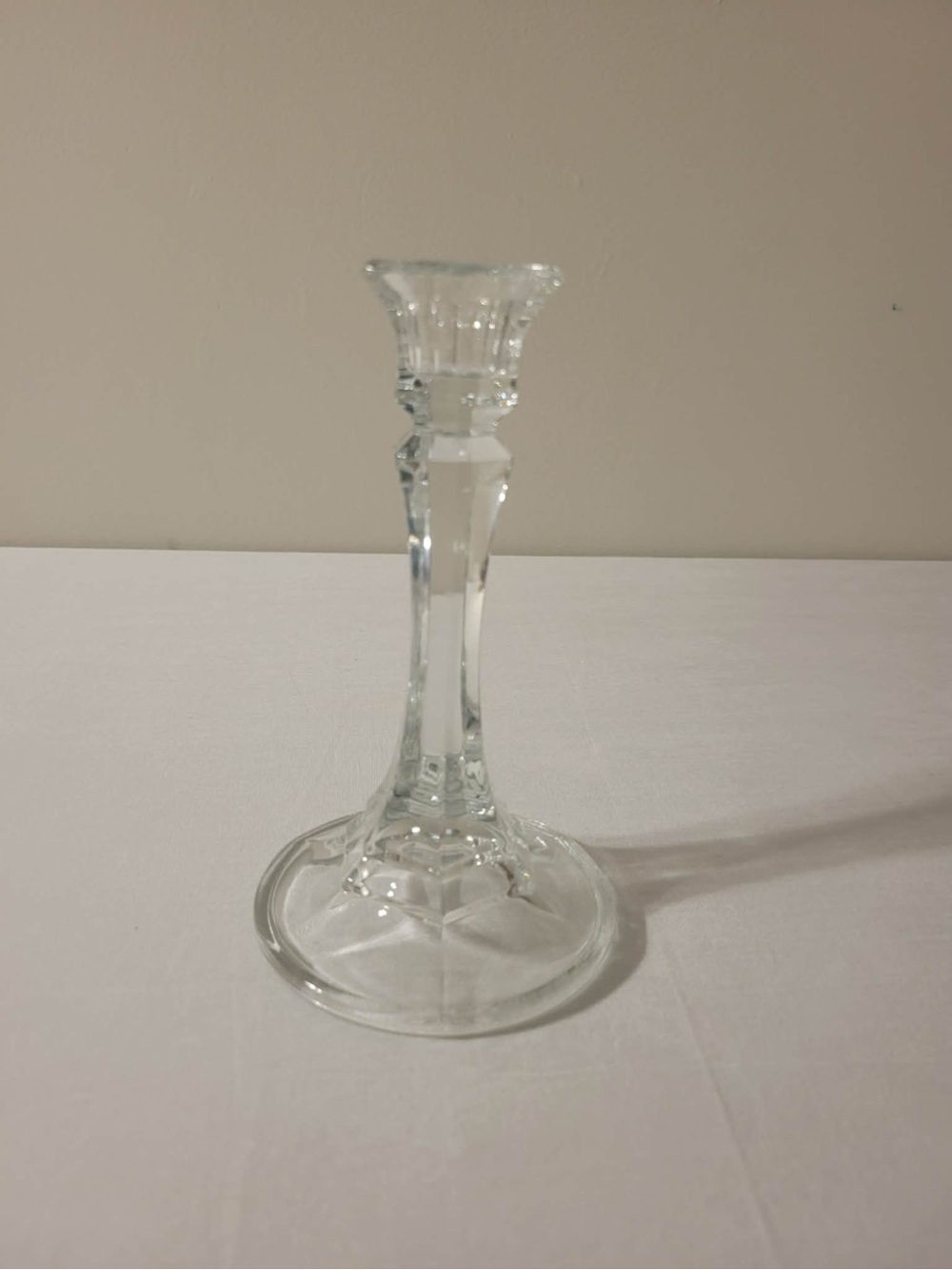 Clear Glass Candle Holder